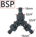 3/4 Thread Y Garden Tap 2-Way Hose Splitter with Nipple Quick Connector Irrigation Valve Garden Water Pipe Adapter 1Pcs (Color : European thread-03) - Image 6