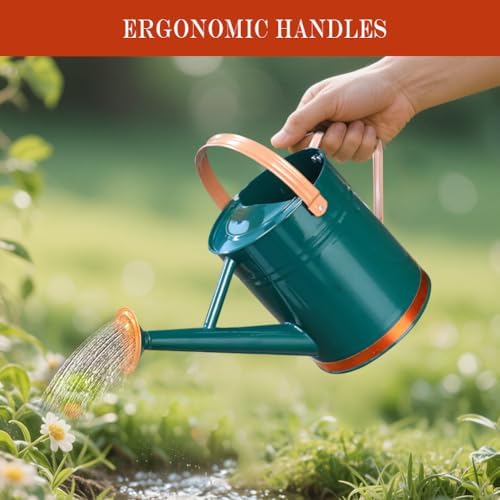 Metal Watering Can 1 Gallon for Outdoor Indoor Garden Plants,GreenB - Image 2