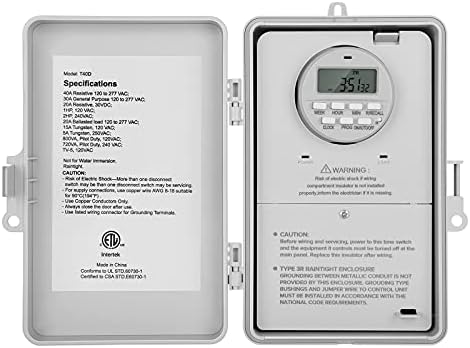SURAIELEC Digital Pool Timer, 40Amp 2HP, 120/240/277VAC, 24-Hour Display by SURAIELEC