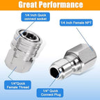 1/4Inch Pressure Washer Quick Connect Fittings,8 Pack,Female & Male Thread - Image 5