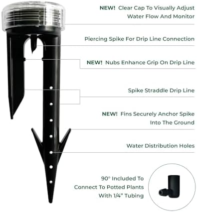 Root Quencher Spike 4-Pack - Deep Underground Dripper, Tree & Plant Root Watering Drip Irrigation & Fertilizer Stake (1/2" Female NPT Compatible with All Connectors, Water Hose, Drip & PVC) - Image 3
