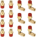 1/4" Tube x 1/4" NPT Male Straight & Elbow Brass Air Fittings Kit, 14PCS by BOERAY
