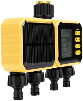 Solar WiFi Smart Watering Timer Brass 4 Zone Garden Sprinkler Timer 2.4GHz App and Voice Control Rain Skip Manual Auto Modes for Lawn Patio Flower Beds - Image 7
