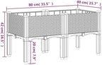 Elevated Garden Planter Box Brown PP Rattan Look 31.5x15.7x16.5 - Image 7