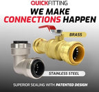 QuickFitting 3/4” x 3/4” Repair Coupling, Push to Connect Brass Plumbing Fitting, ASSE 1061 NSF 61/372 IAPMO Listed, for Copper, PEX, and CPVC, Pack of 2 - Image 6