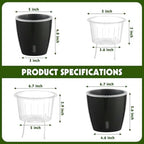 Self Watering Pots for Indoor Plants, 12-Pack 5'' Self Watering Planter with Drainage Holes, Small African Violet Pots with Water Indicator, Clear Wick Pot, White/Black/Blue/Rose Gold - Image 3