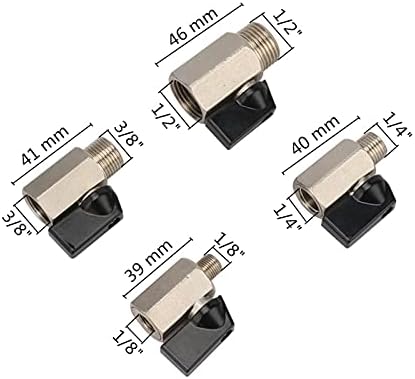 Hose Connector Adapter Garden Irrigation Regulates And Controls Air, Oil And Water 1/8" 1/4" 3/8" 1/2" BSP Male To Female Brass Ball Valve (Color : Gold) - Image 3