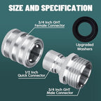 6 Pack Quick Connect Hose Fittings, Stainless Steel Garden Hose Quick Connector, Universal Fit 3/4 Inch GHT Water Hose Connectors, Quick Disconnect Adapter No-Leak - Image 5
