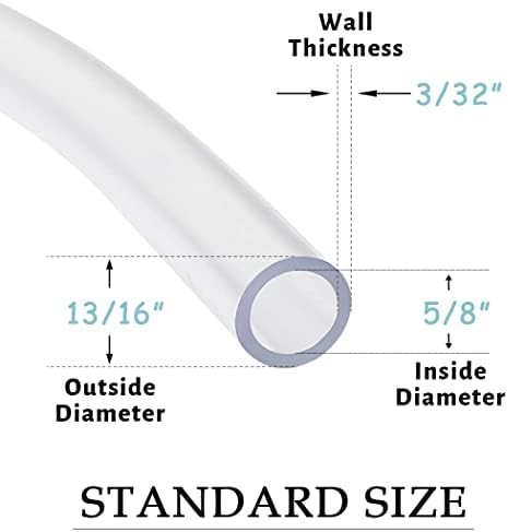 DAVCO 5/8" ID x 50ft Clear Vinyl Tubing, Low Pressure Flexible PVC Tubing, Heavy Duty UV Chemical Resistant Lightweight Plastic Vinyl Hose, BPA Free and Non Toxic - Image 2