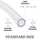 DAVCO 5/8" ID x 50ft Clear Vinyl Tubing, Low Pressure Flexible PVC Tubing, Heavy Duty UV Chemical Resistant Lightweight Plastic Vinyl Hose, BPA Free and Non Toxic - Image 2
