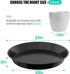 6 Pack Plant Saucer 12 14 16 18 20 22 Inch Plastic Plant Tray, Sturdy and Durable Flower Pot Container Accessories Plant Pot Saucers for Indoor and Outdoor (22 Inch, Black) - Image 2