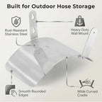 Gardzen 304 Stainless Steel Garden Hose Holder, Heavy Duty Wall Mounted Hanger, Rust-Resistant Outdoor Storage Rack for Backyard, Fence, Garage & Shed (Pack of 2) - Image 2