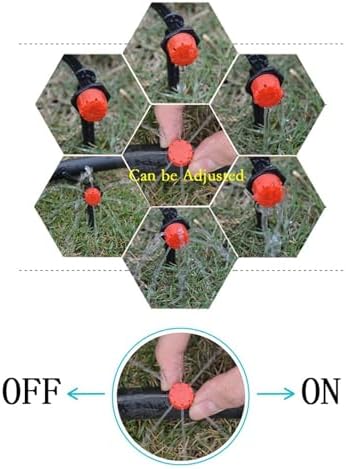 Adjustable Irrigation Drippers 100pcs/bag Adjustable Irrigation Drippers Sprinklers 1/4'' Emitter Dripper Drip Micro Spray Rotating Nozzle for Watering System - Image 5