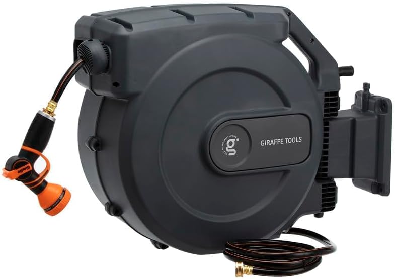 Giraffe Tools Garden Hose 25FT Lightweight Lay Flat Water Hose with AW505/8 Retractable Garden Hose Reel 5/8" x 115+5 ft - Image 2