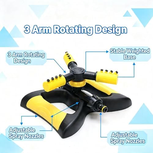 360-Degree Automatic Sprinkler - Adjustable Garden Irrigation Watering System for Lawn Vegetable Flower Bed(5m) - Image 7
