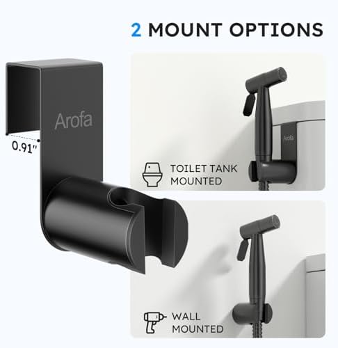 Arofa Handheld Bidet Sprayer, Bidet Attachment for Toilet, Matte Black - Image 6