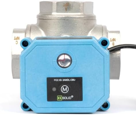 U.S. Solid WiFi Smart Motorized Ball Valve 1 inch NPT for Water Control & Irrigation, 3 Way 304SS Electric Valve, USB Plug, LED Indicator, Flow Direction Window, Remote On/Off Control, NSF Certified - Image 6