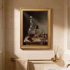 Gold Vintage Framed Still Life Decanter and Tulip Wall Art Print - Image 5