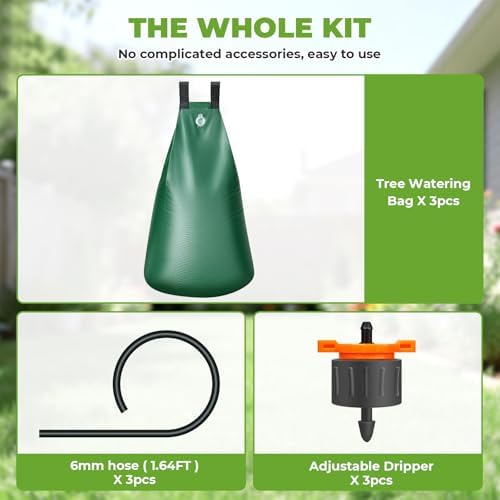 HIRALIY 20 Gallon Tree Watering Bag, 3 Pack, Slow Release 1-5 Days - Image 7