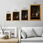 Gold Vintage Framed Still Life Pipe and Quill Wall Art - Image 3