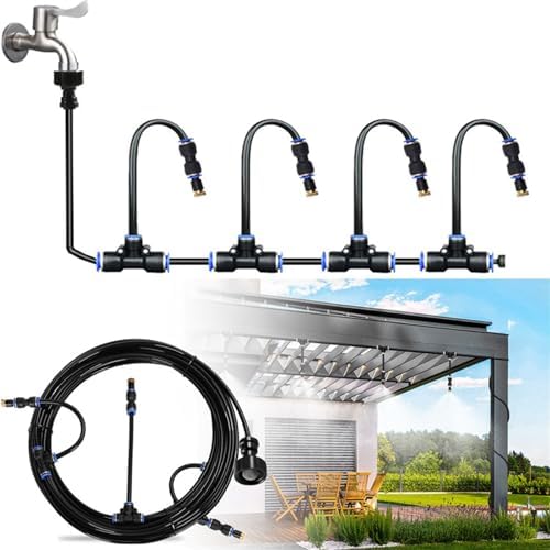 Atomizing kit, 360 Degree Adjustable Copper Sprayer atomizing System, Watering Plant Devices Nozzle Emitters Sprinkler for Garden, Flower Bed(15m) - Image 3