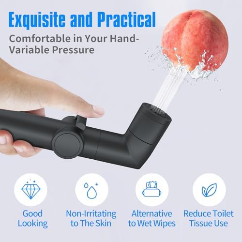JONKEAN Black Handheld Toilet Bidet Sprayer for Cleaning - Image 4