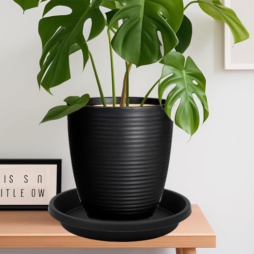 NIMYAU 4 Pack Plant Saucer 14 Inch, Heavy Sturdy Plastic Plant Trays for Pots, Plant Water Catcher Tray for Plants, Flower Pot Saucers, Plant Saucers for Indoors Outdoor - Image 5