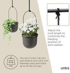 Umbra Triflora Hanging Planter, Window Herb Garden, Set of 5, Black/Black - Image 5