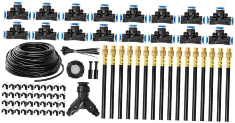 Raised Bed Irrigation Set with 1/4 Inch Tubing, Flexible Nozzle Tubes and Fittings for Home Yard Watering Layouts Drip Watering Set Irrigation Hose Garden Mist Adjustable Nozzle Fast Fit Tubing - Image 7