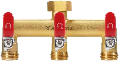 3 Way Garden Hose Splitter, 3/4" GHT Outdoor Water Spigot Splitter by Yayamz
