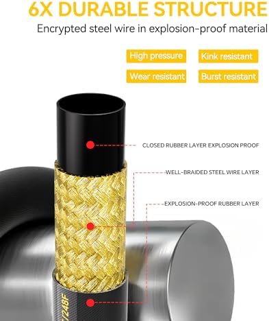 Pressure Washer Hose 100ft with 3/8'' Swivel Quick Connector, 4500PSI - Image 3