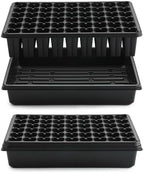 RooTrimmer 5 Pack Seedling Starter Trays No Holes and 5 Pack 54 Cell Seed Starter Trays Extra Deep 2.8" - Heavy Duty Plastic Nursery Trays for Seed Germination & Plant Propagation (5 Sets) - Image 2