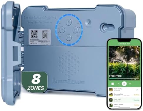 ImoLaza Outdoor Sprinkler Controller, 8-Zone Ultra WiFi Sprinkler Timer by ImoLazasmartsprinklercontroller