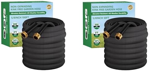 50+100FT Garden Hose, Non-Expanding Water Hose Ultra Lightweight, Kink-Free, Burst-Resistant, Lead-Free, Durable & Flexible High-Pressure Hose for Yard, Lawn, Outdoor, Car Washing by HDKing