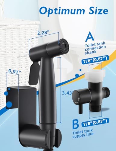 BRITULIF Bidet Sprayer for Toilet, Adjustable Pressure, Matte Black - Image 2