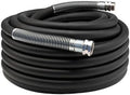 Guitrees 2026 Upgraded Garden Hose 75FT x 5/8", Heavy Duty Rubber Water Hose with Five Layered Braiding, Swivel male and female Nickel-plated Brass Fittings, 1000PSI Burst, 300PSI Working (Black) by Guitrees