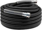 Guitrees 2026 Upgraded Garden Hose 75FT x 5/8", Heavy Duty Rubber Water Hose with Five Layered Braiding, Swivel male and female Nickel-plated Brass Fittings, 1000PSI Burst, 300PSI Working (Black) by Guitrees