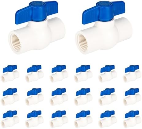 (Pack of 20) EFIELD 1 Inch PVC Ball Valve (FPT Threaded), Schedule 40, FPT x FPT Threaded For Residential, Commercial, Agricultural and Light industrial Applications,(PVC012-2-20PCS) by EFIELDPEXTUBING