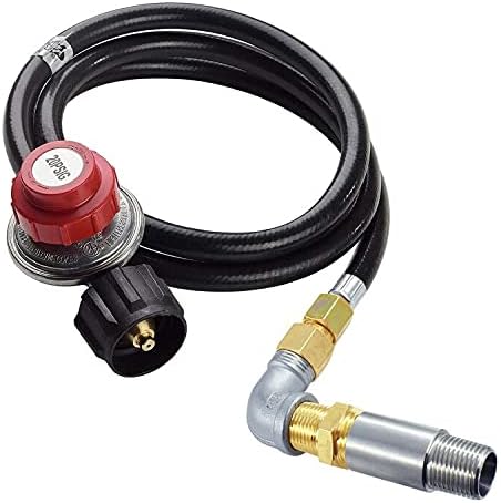 MENSI 10FT 20PSI Adjustable Propane Regulator Hose with Brass Orifice and Air Mixer Kit 150,000 BTU For Fire Pit, Fireplace, Gas Cooker, Smoker, Burner, and Turkey Fryer - Image 2