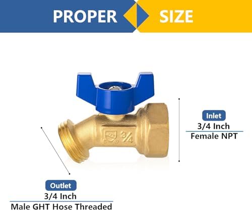 Outdoor Garden Spigot,1/4 Turn Sillcock Hose Bibb Faucet/Valve,3/4" Female NPT Inlet x 3/4" Male GHT Threaded Garden Hose Outlet/Connector(30Pack,Blue)(SILLCOCK042-30Pack) - Image 2