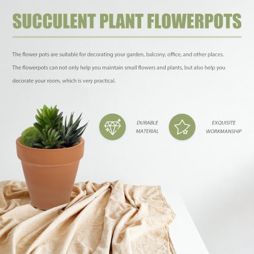 Flower Pot 10pcs Pottery with Drainage Hole Red - Image 6