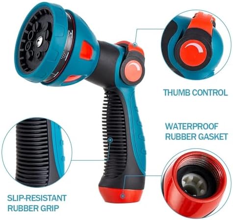 Garden Hose Nozzle Sprayer Heavy-Duty Metal 10-Pattern-2Pack - Image 6