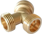 Joywayus 2PCS Brass 3/4" GHT Garden Hose Splitter Body Backyard 2 Way Y Shaped Connector Threaded Pipe Fitting Coupler Adapter with Washer (Pack of 2) - Image 6