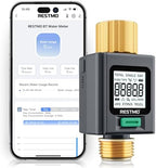 RESTMO Smart Water Flow Meter with Screen Backlight, APP Control by Restmo