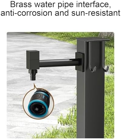 Stainless Steel Outdoor Antifreeze Water Column, All-Copper Faucet, Garden Faucet with Free-Standing Hose Holder(Small) - Image 5
