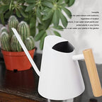 1300ml Watering Can, Durable Stainless Steel Watering Cans, Indoor Outdoor Long Spout Water Can for Succulent Bonsai Garden Flower(White) - Image 4