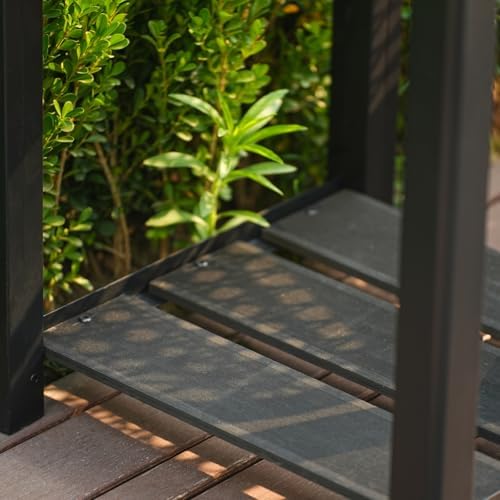 IDEALHOUSE 19.37"x19.37"x33.46" Raised Garden Bed, HDPE Elevated Planter Box with Sturdy Aluminum Frame, Wood Grain Outdoor Planter with Storage Shelf for Patio, Balcony, Lawn - Image 5
