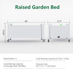 Elevated Raised Garden Bed with Legs,Outdoor Large Resin Patio Planter Box Stand Divisible with Drain Plug,Water Monitor for Plants Vegetables Flowers Fruits(Ashen) - Image 2