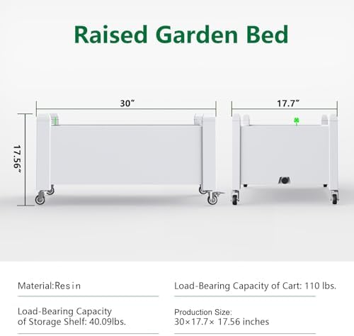 Elevated Raised Garden Bed with Legs,Outdoor Large Resin Patio Planter Box Stand Divisible with Drain Plug,Water Monitor for Plants Vegetables Flowers Fruits(Ashen) - Image 2
