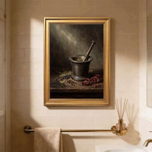 Gold Vintage Framed Still Life Mortar and Pestle Wall Art Print - Image 5